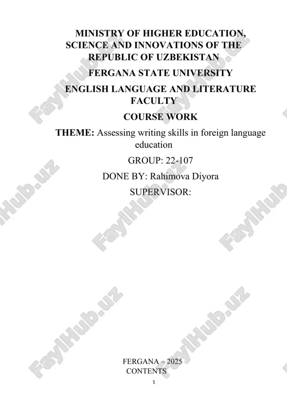 assessing writing skills in foreign language education — DOCX