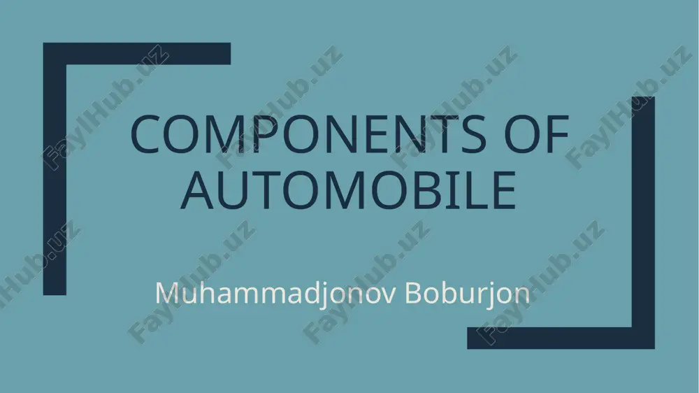 components of automobile — PPTX