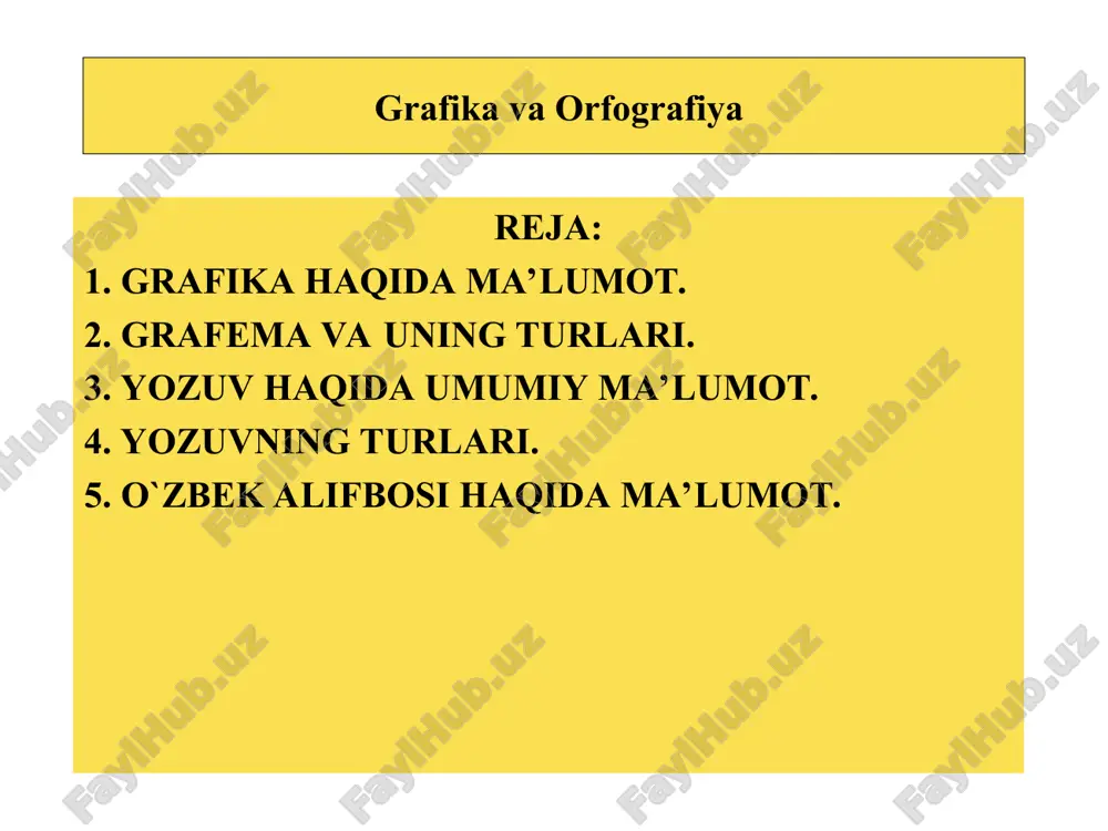 grafika va orfografiya — PPT