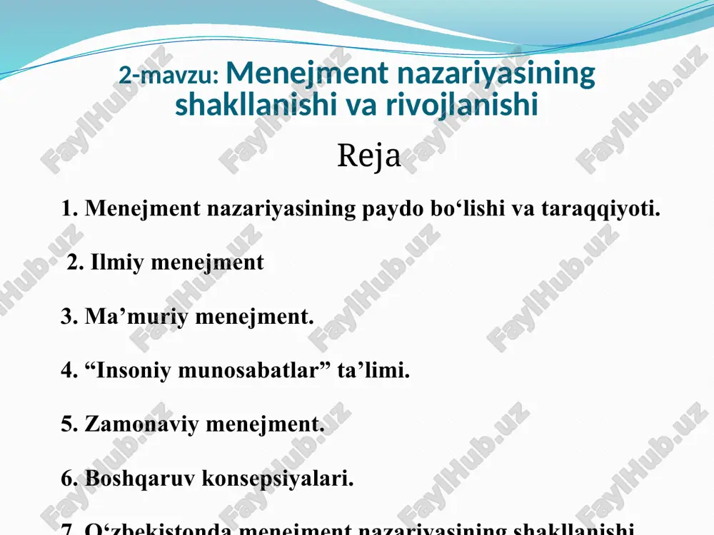 menejment nazariyasi — PPTX