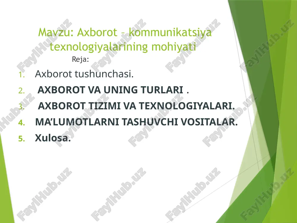 axborot – kommunikatsiya texnologiyalarining mohiyati — PPTX