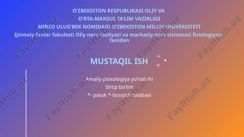 qisqa va uzoq muddatli ko'rish xotirasini aniqlash — PPTX