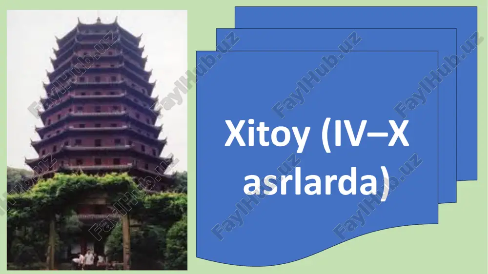 xitoy (iv–x asrlarda) — PPTX