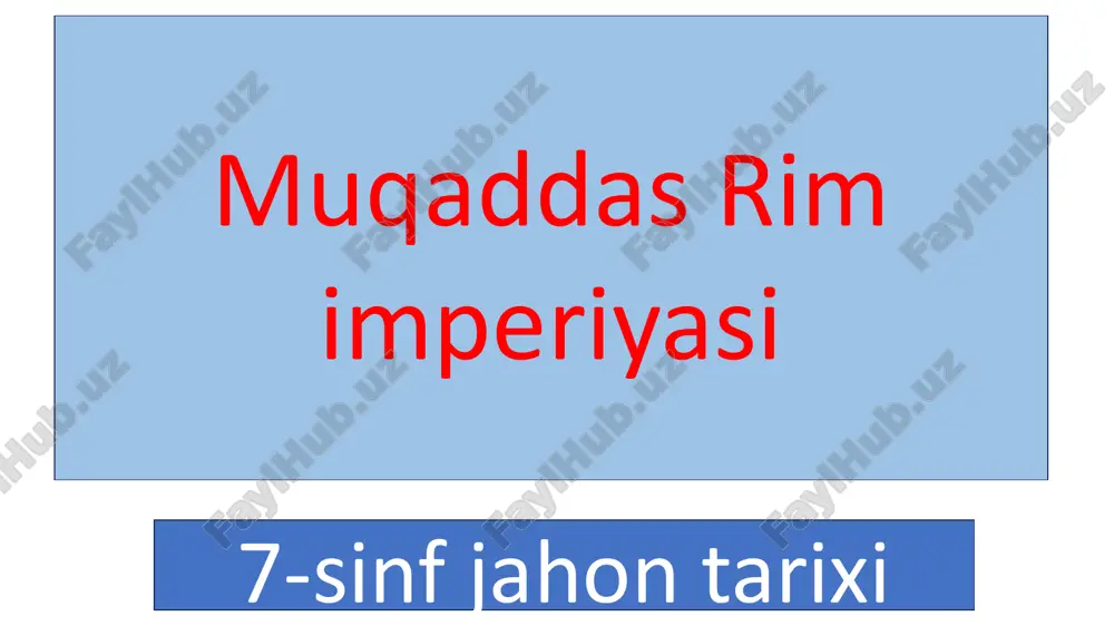 muqaddas rim imperiyasi — PPTX