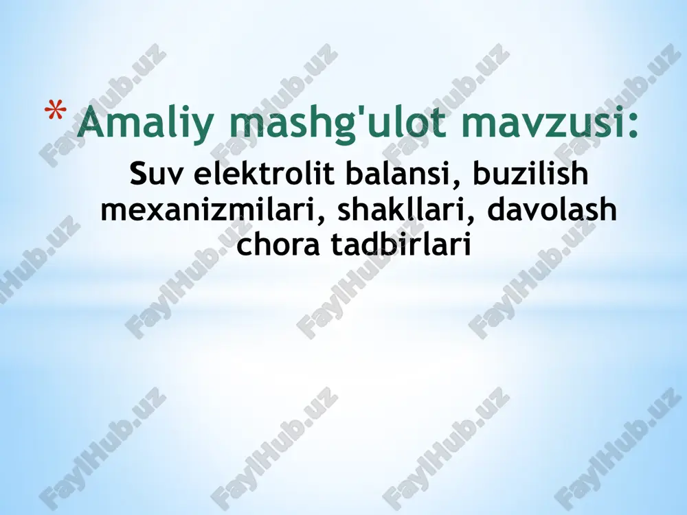 suv-elektrolit muvozasi — PPTX