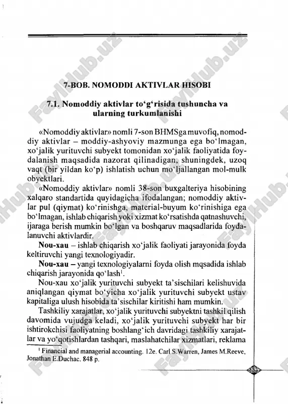 nomoddiy vositalar hisobi — PDF