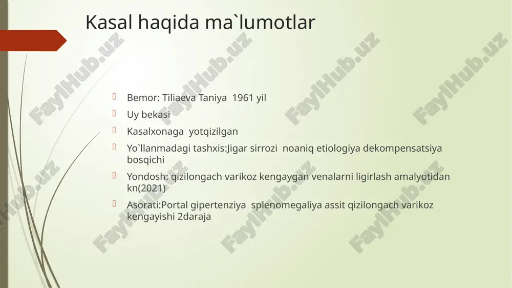 kasal haqida ma'lumotlar — PPTX