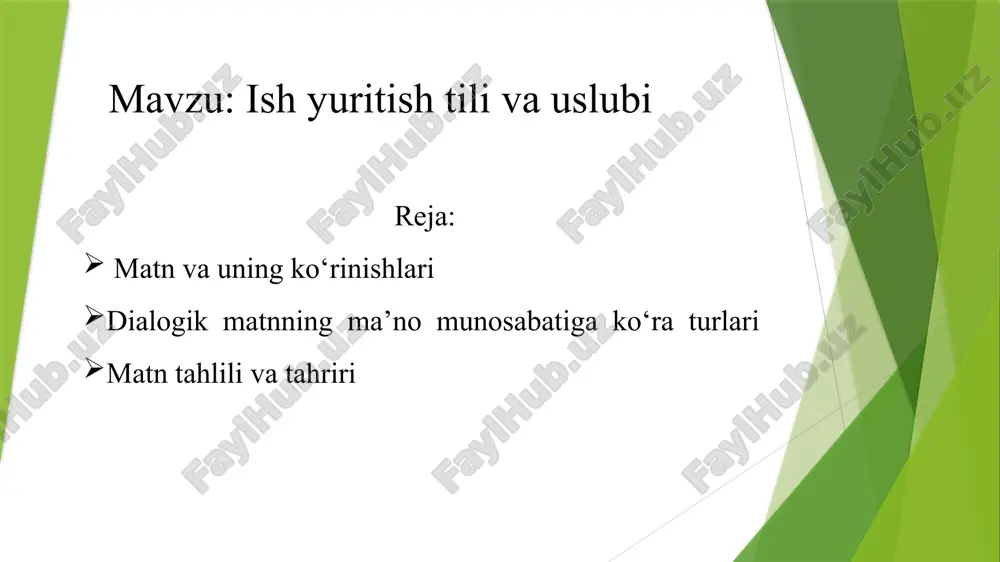 ish yuritish tili va uslubi — PPTX