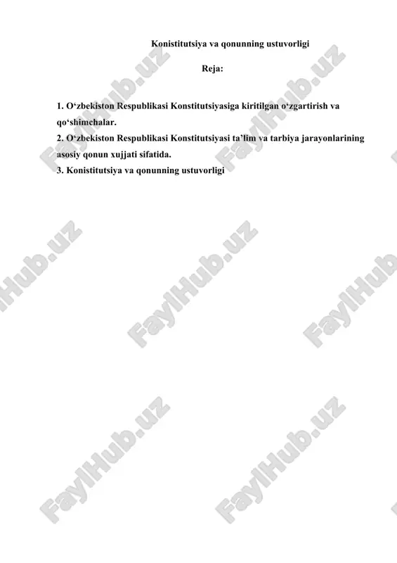 konistitutsiya va qonunning ustuvorligi — DOC