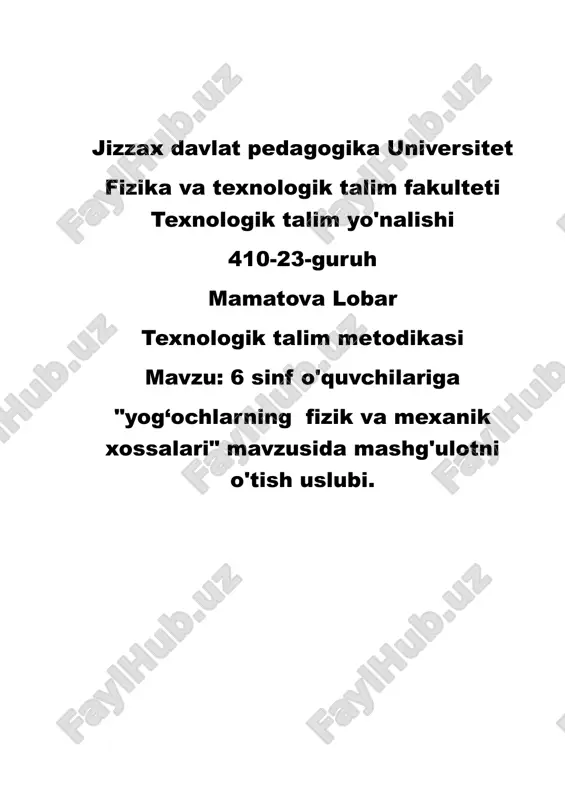 texnologik talim metodikasi — DOCX