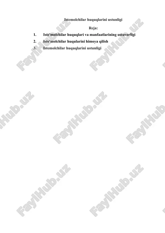 istemolchilar huquqlarini ustunligi — DOCX
