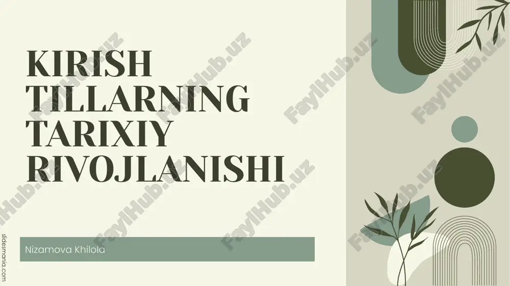 tillarning tarixiy rivojlanishi — PPTX