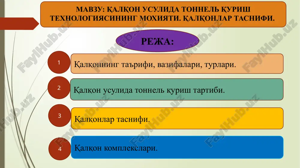 тоннель қуриш технологияси — PPTX