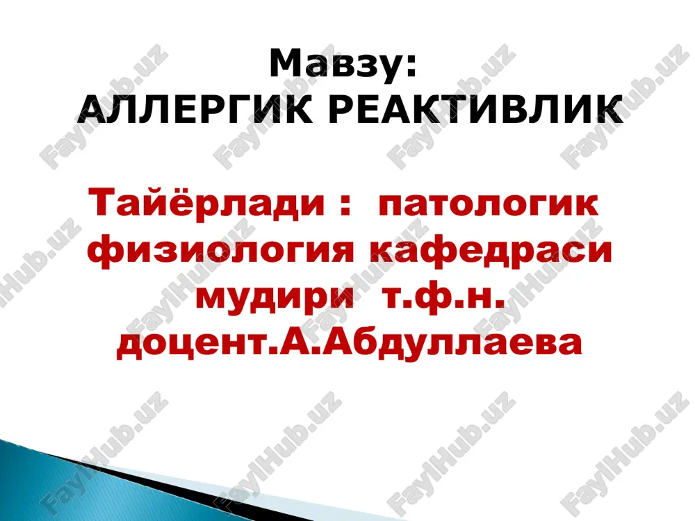 allergik reaktivlik — PPT