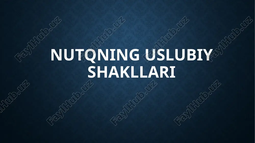 nutqning uslubiy shakllari — PPTX