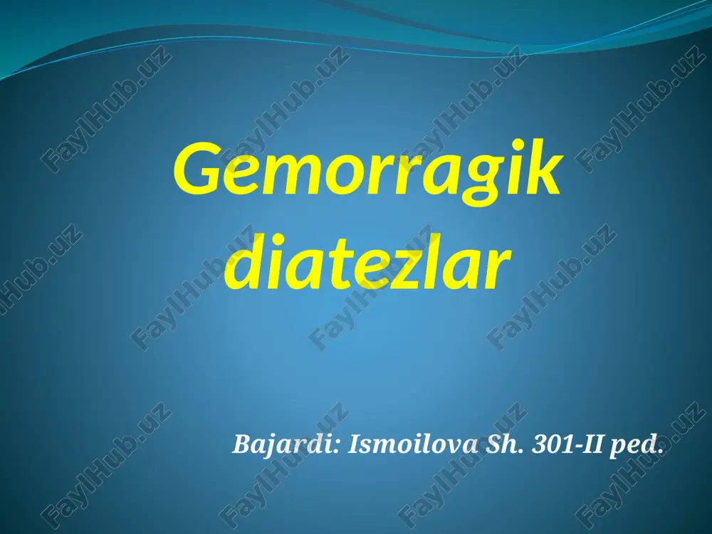 gemorragik diatezlar — PPTX