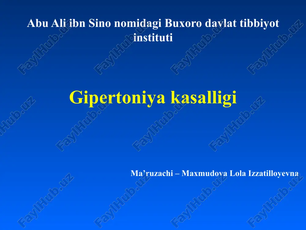 gipertoniyakasalligi — PPTX