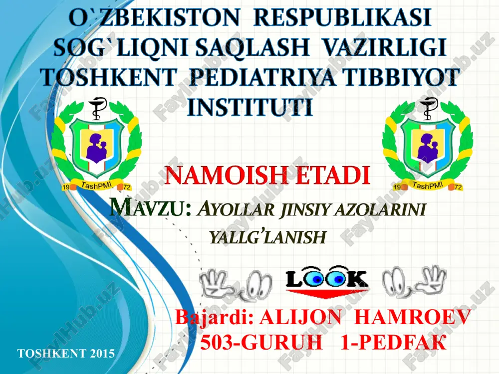 ayollar jinsiy azolarini saqlash — PPT