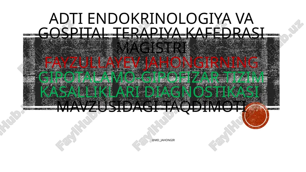 endokrinologiya va hidroterapiya — PPTX