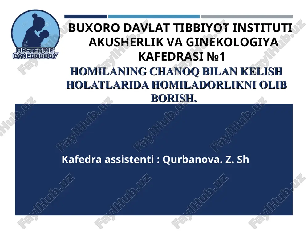 homilaning chanoq bilan kelish holatlari — PPT