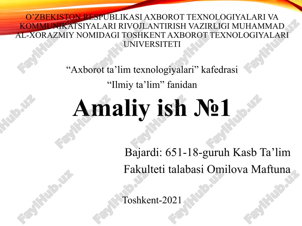 amaliy ish — PPTX