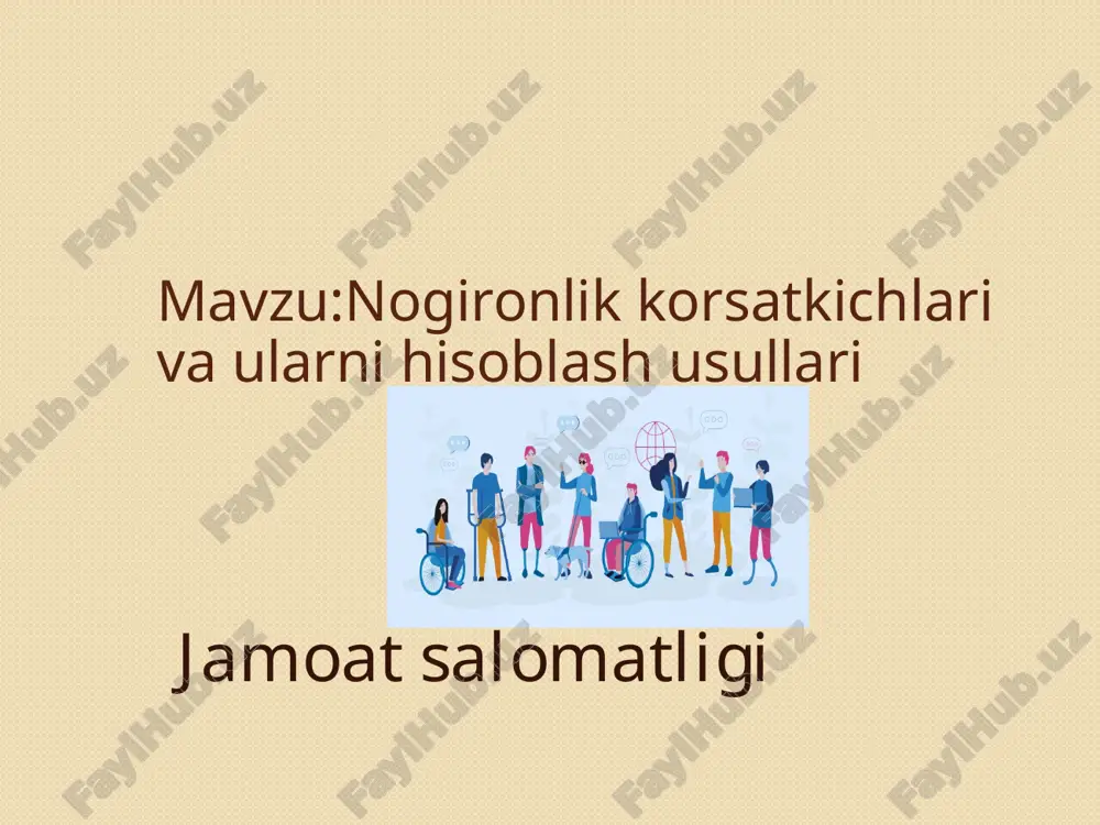 nogironlik korsatkichlari va ularni hisoblash usullari — PPTX