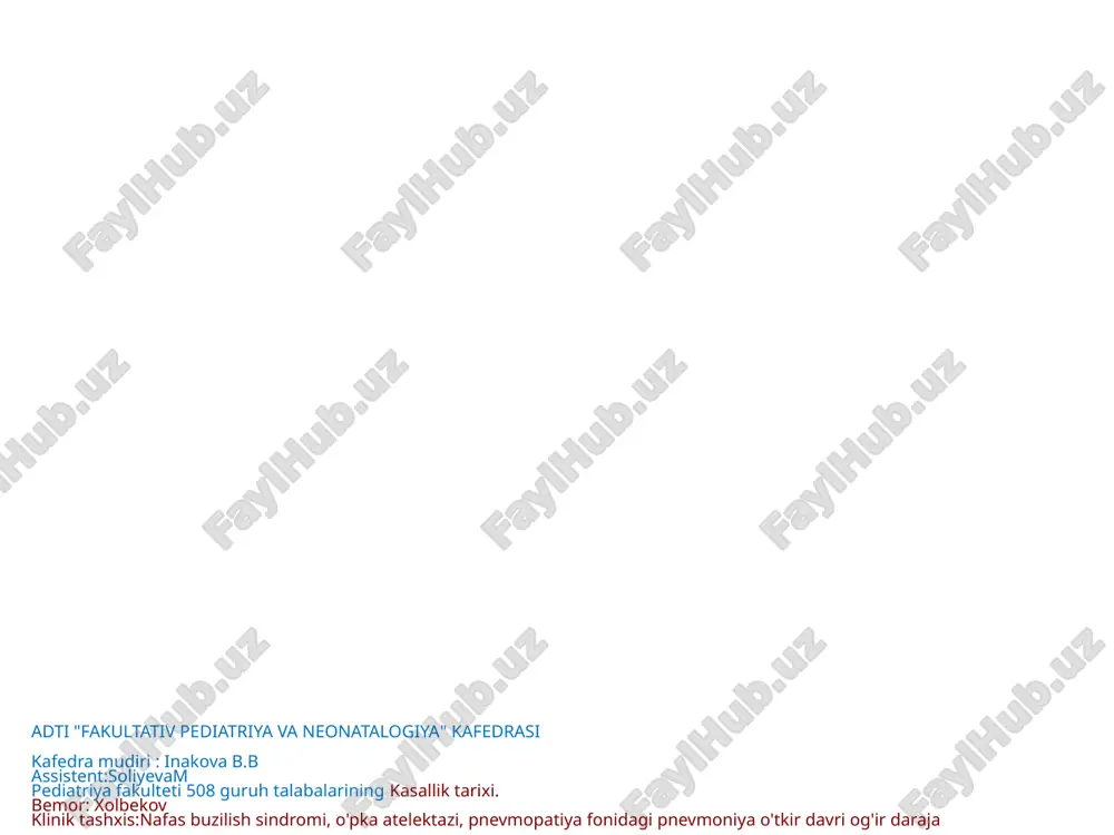 neonatalogiya kasalliklari — PPTX
