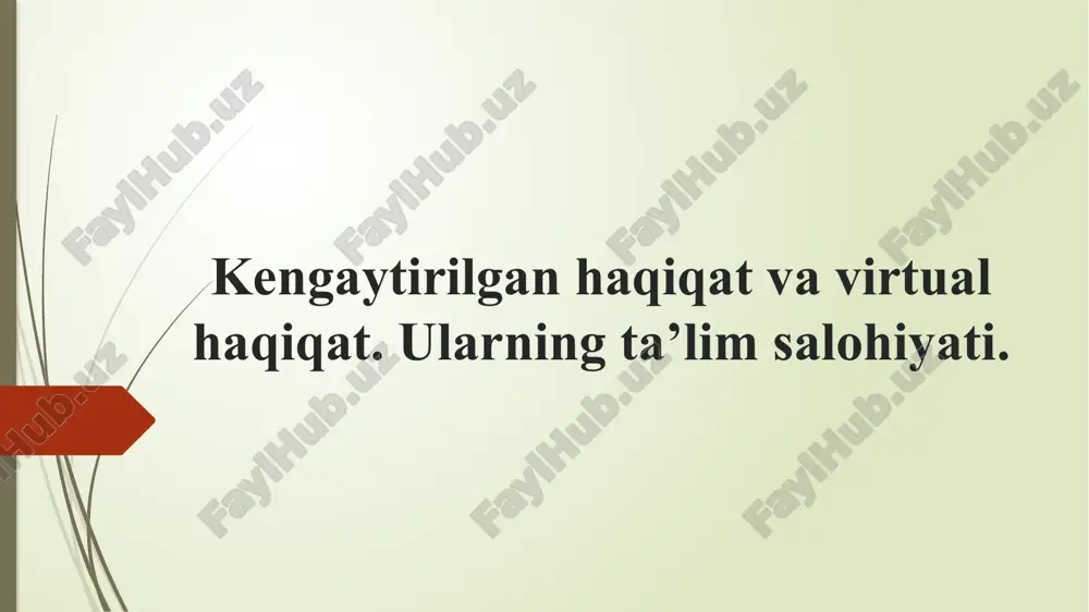 virtual haqiqat (vr) texnologiyasi — PPTX