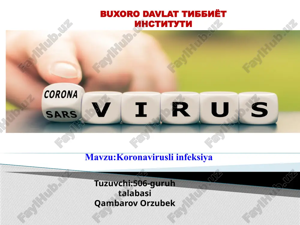 koronavirusli infektsiya — PPTX