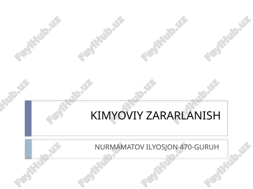 kimyoviy zararlanish — PPTX