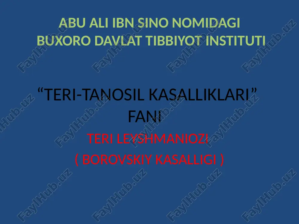 teri leyshmaniozi — PPTX