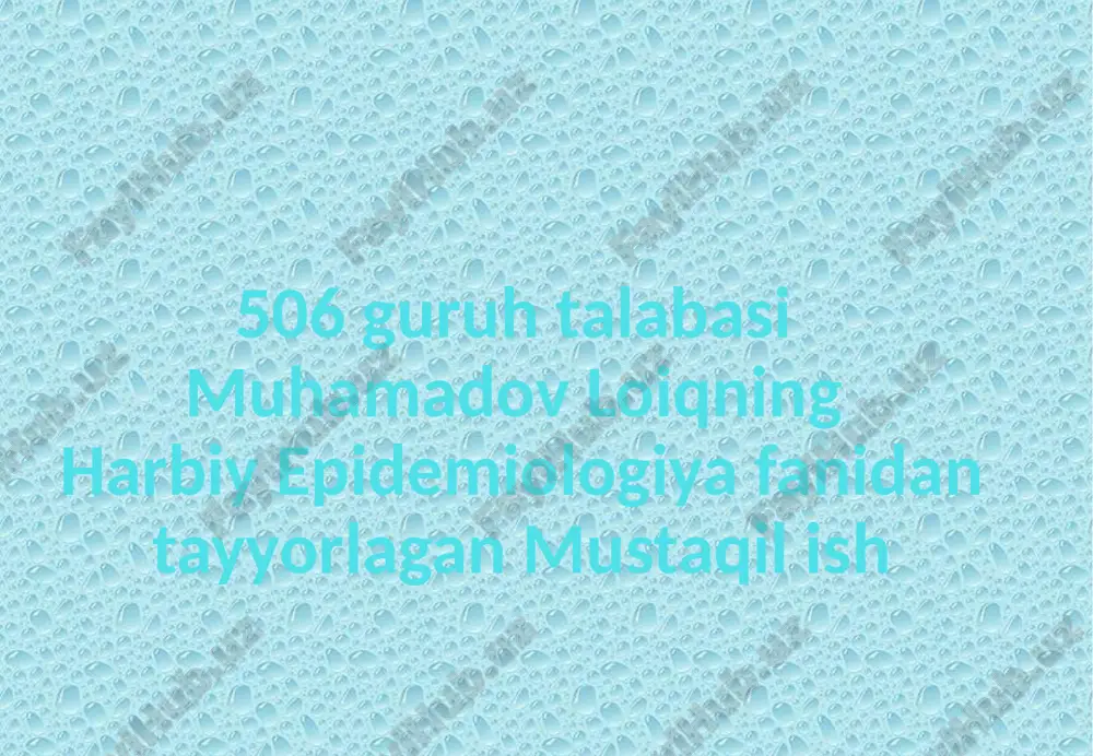 harbiy epidemiologiya — PPTX