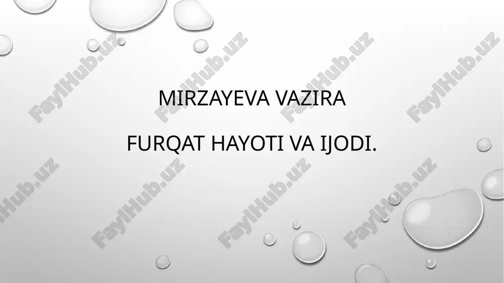 furqat hayoti va ijodi — PPTX