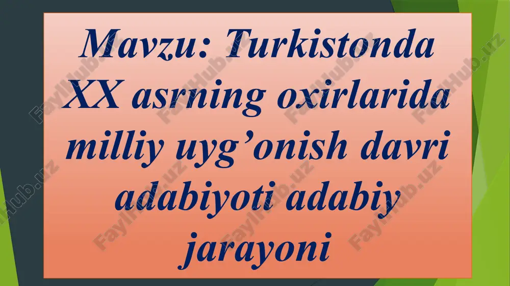 o‘zbek adabiyoti xx asr oxirlarida — PPTX