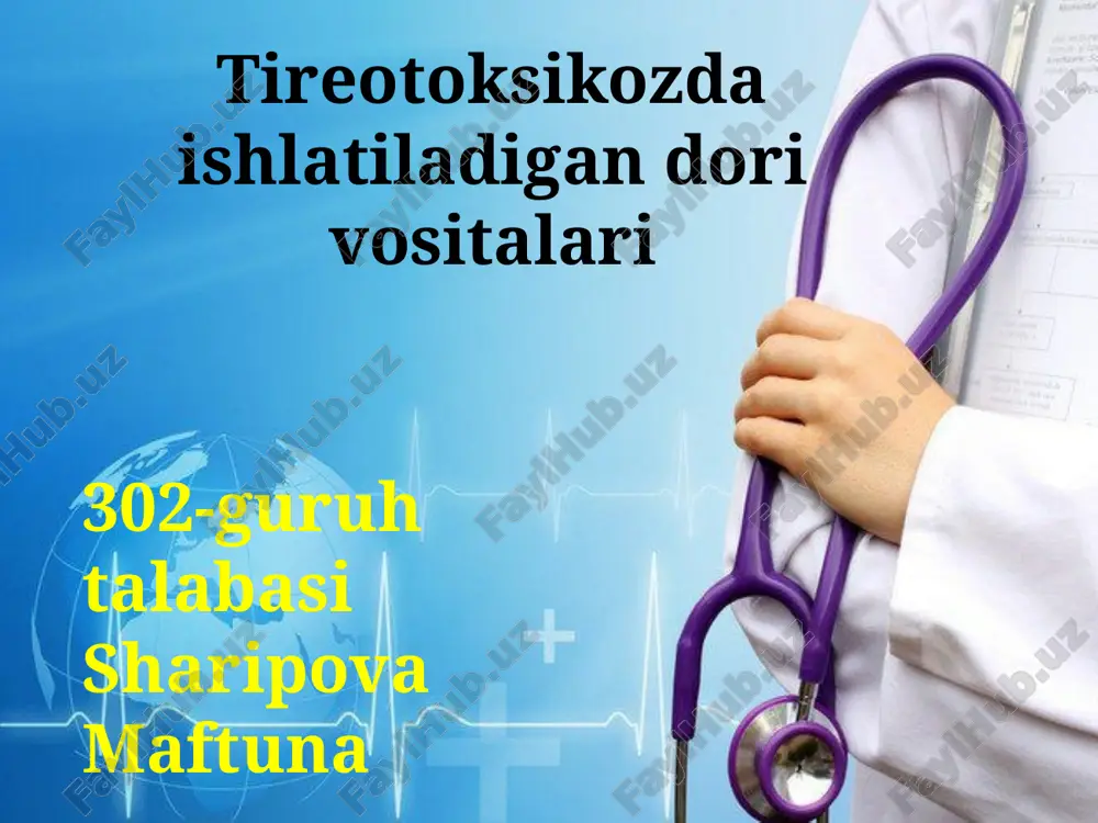 tireotoksikozda ishlatiladigan dori vositalari — PPTX