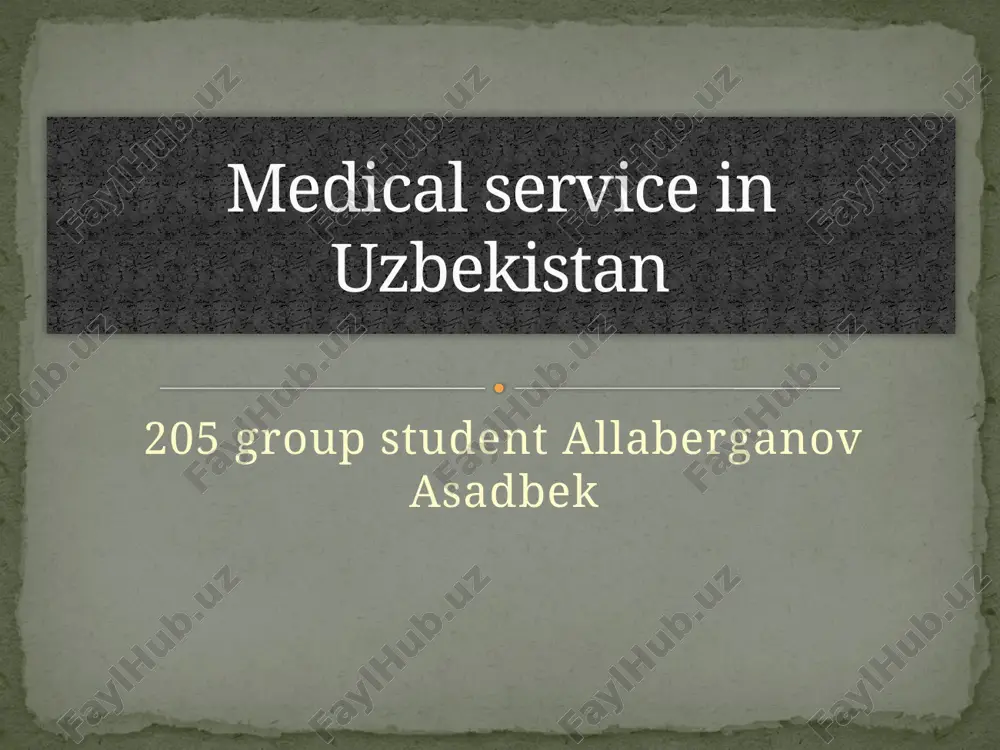 medical service in uzbekistan — PPTX