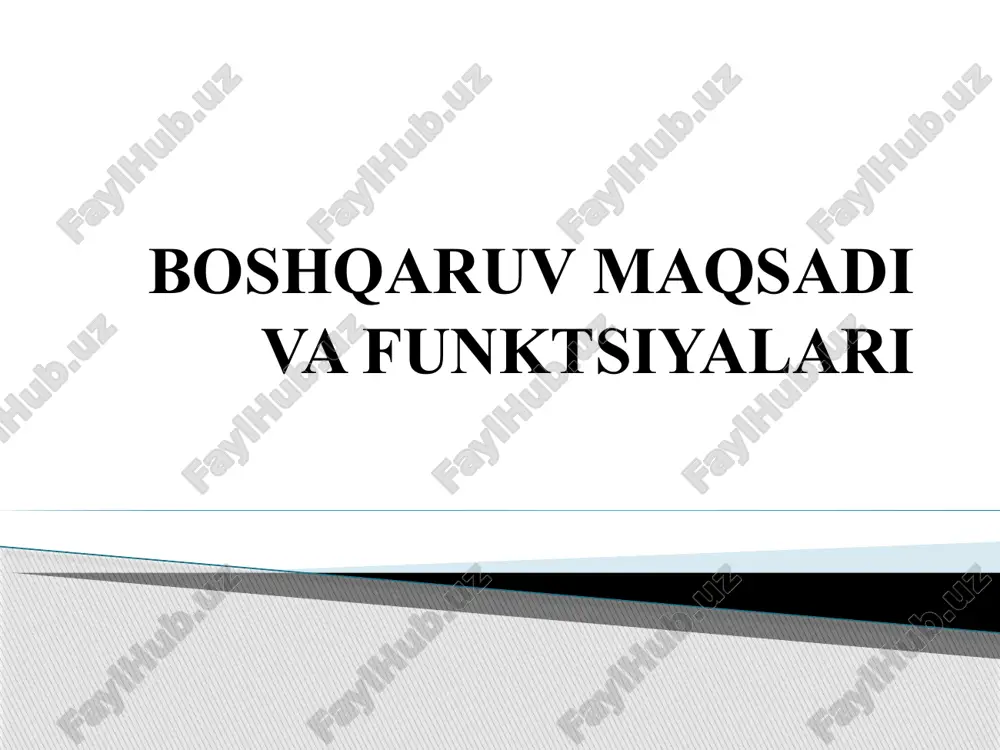 boshqaruv maqsadi va funktsionalari — PPTX