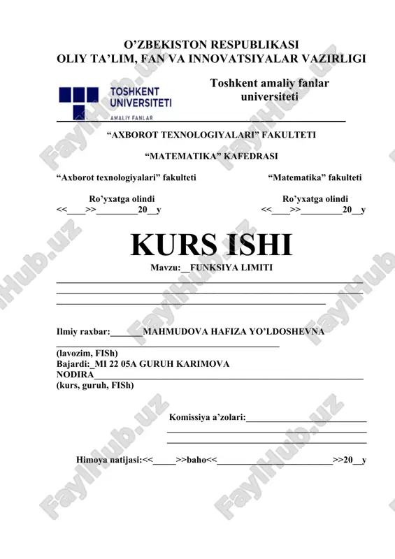 funkisiya differentsali. — DOCX
