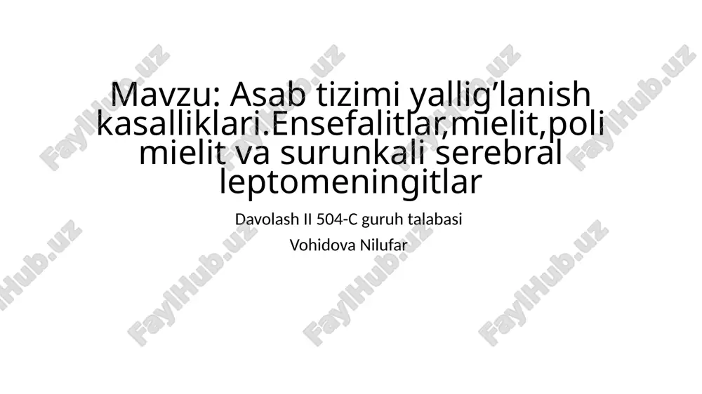 asabtizimiyallig’lanish kasalliklari — PPTX