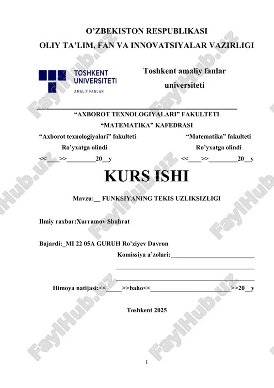 funksiyaning tekis uzliksizligi — DOC
