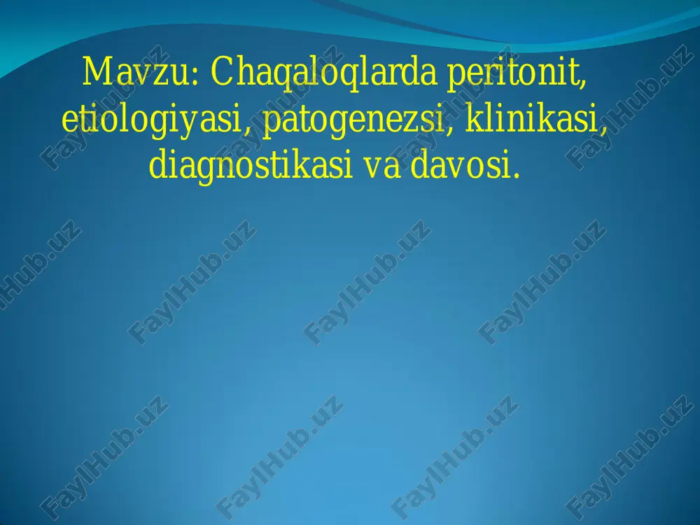 chaqaloqlarda peritonit — PDF