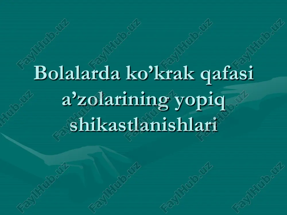 ko'krak qafasi jarohatlarining tibbiyot asoslari — PDF