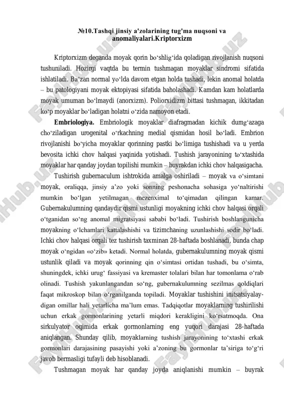 tashqi jinsiy a'zolarining tug'ma nuqsoni va anomaliyalari.kriptorxizm — PDF