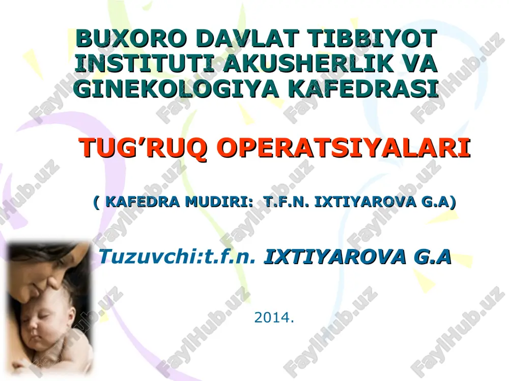 tug’ruq operatsiyalari — PPT