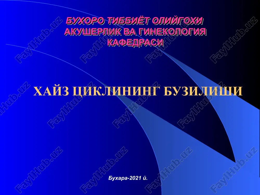 xayz tsiklining buzilishi — PPT