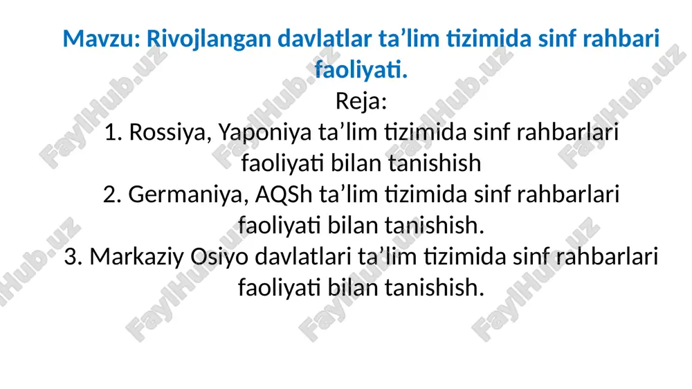 rivojlangandavlatlarta’limtizimidasinfrahbari — PPTX