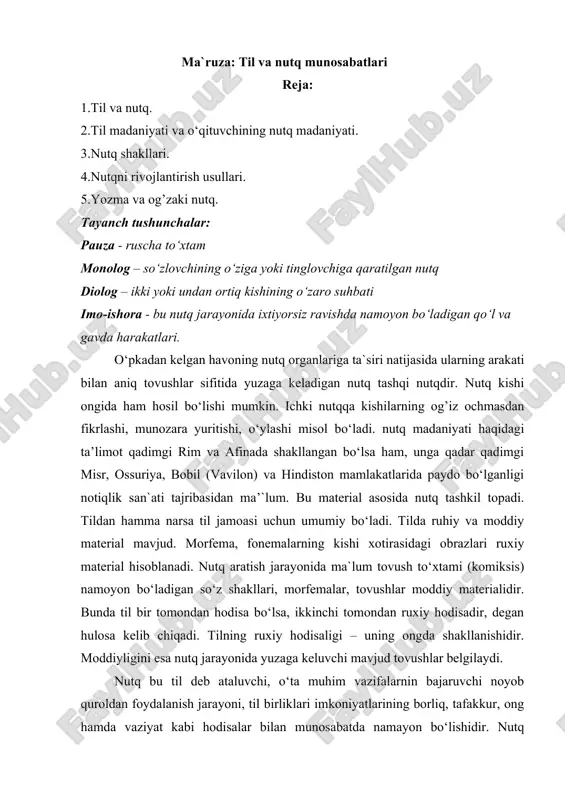 nutq madaniyati va til munosabatlari — DOCX