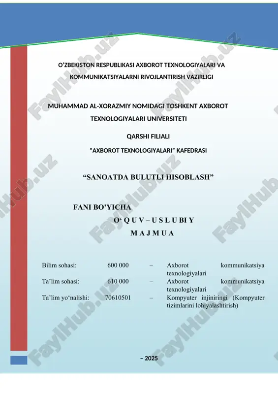 sanoatda bulutli hisoblash — DOCX