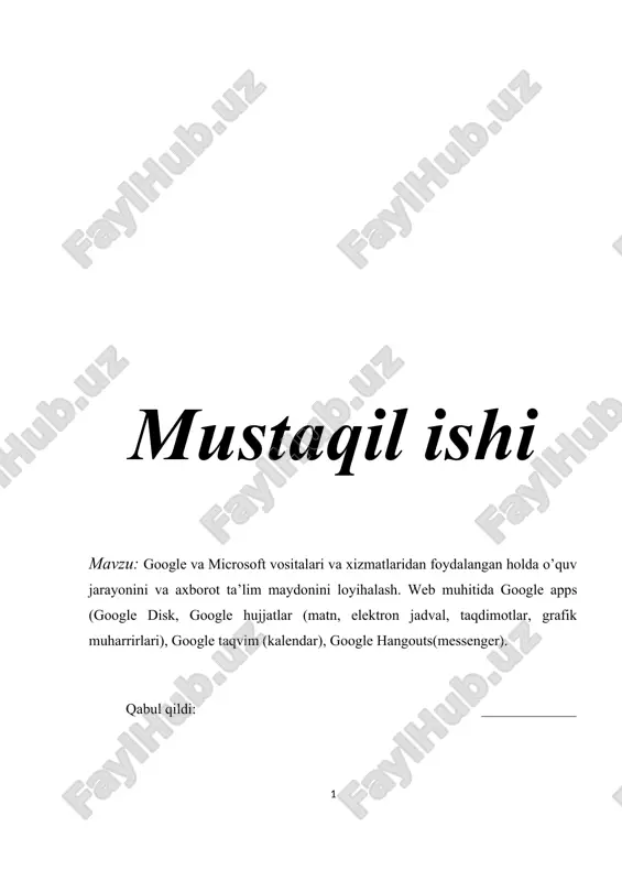 google va microsoft vositalari va xizmatlaridan foydalangan holda o’quv jarayonini va axborot ta’lim maydonini loyihalash. web muhitida google apps.docx — DOCX