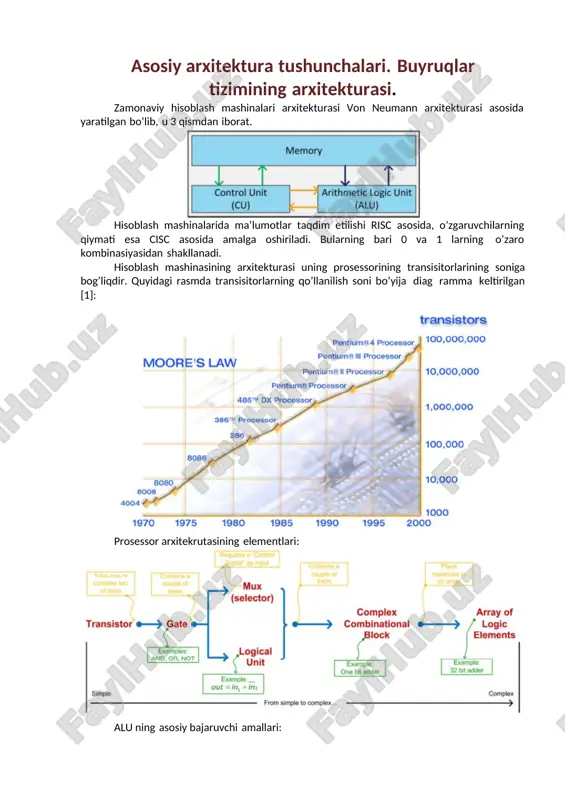 hisoblash mashinasining arxitekturasi — DOCX